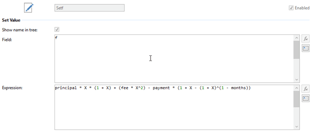 Set F Value