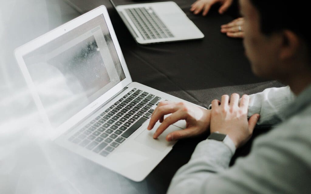 person using a laptop