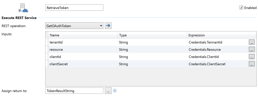 Execute the REST Data Operation with appropriate parameters Execute the REST Data Operation with appropriate parameters